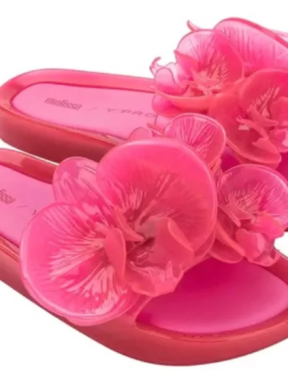 Y/Project x Melissa Floral Jelly Slide sandals in red PVC Size 7